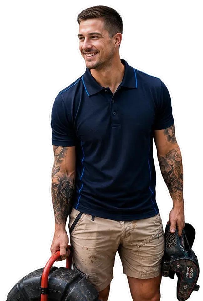 A licensed the Northern Beaches plumber with his tools